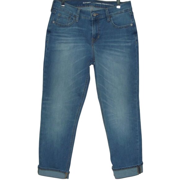 Old Navy Denim - Old Navy Jeans Womens 6 x26" Boyfriend Straight Droit Mid Rise Stretch Crop blue